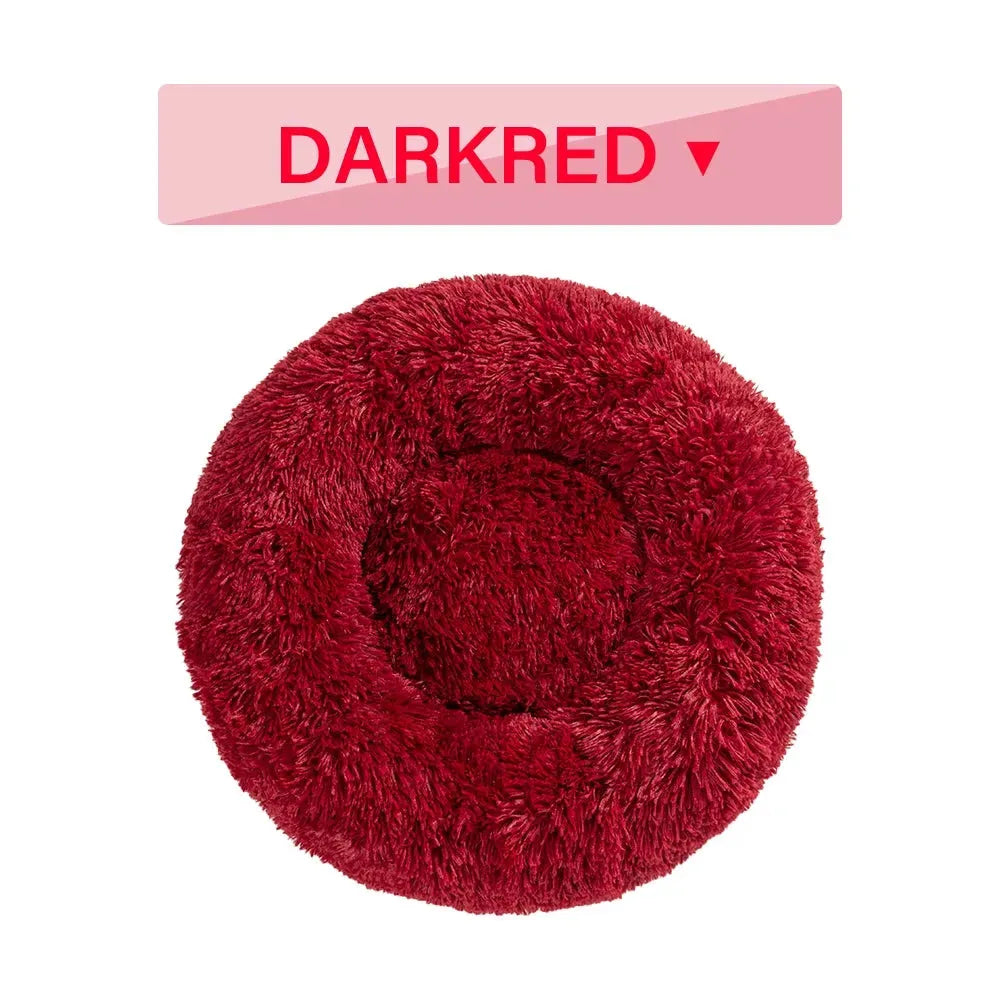 Fluffy Donut Dog Bed Warm Soft Long Plush Pet Cushion Dog House Cat Bed Washable Pet Sofa Mat Calming Samll Large Dog Beds - Bellarte Enchanté Fluffy Donut Dog Bed Warm Soft Long Plush Pet Cushion Dog House Cat Bed Washable Pet Sofa Mat Calming Samll Large Dog Beds